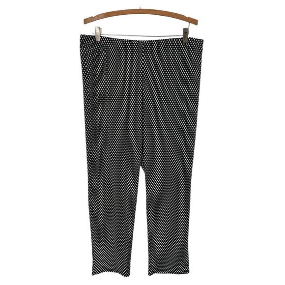 Easywear by Chico’s Black and White dotted Pull on pants size 2 - Picture 1 of 6
